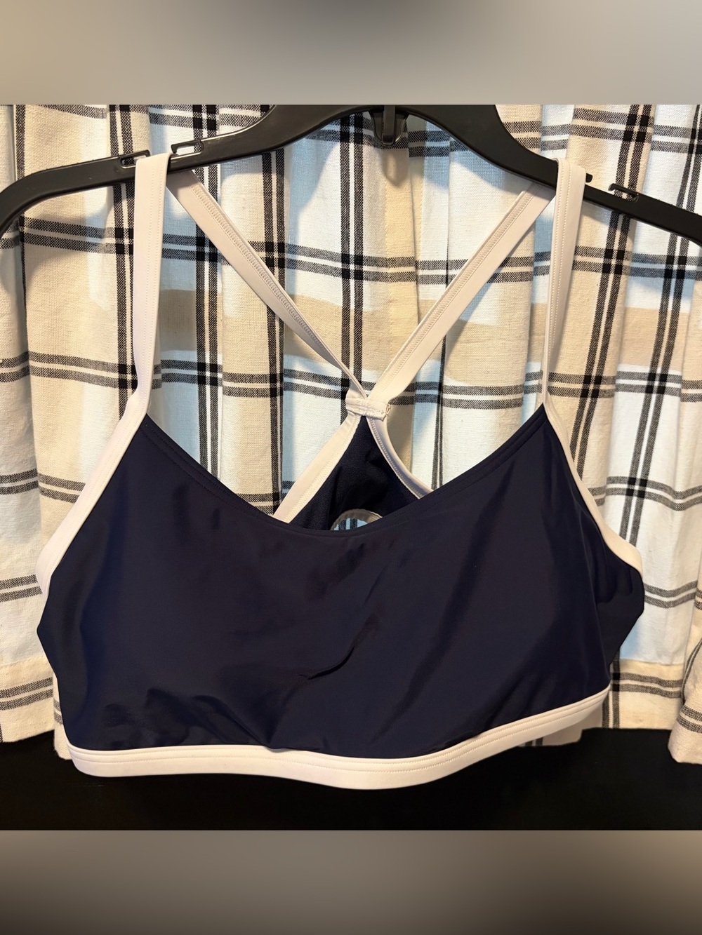 Speedo Navy and White Bikini Top